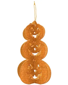 3D Pumpkin Glitter Halloween Decoration