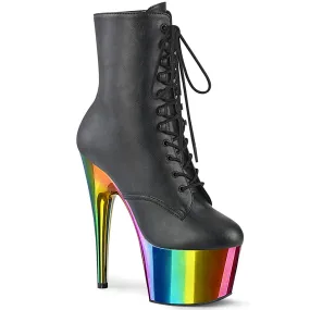 ADORE-1020RC Pleaser Shoes Chrome Rainbow Stripper Bootie