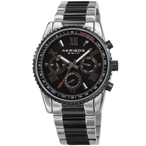 Akribos Xxiv Quartz Black Dial Two-tone Men's Watch AK1099TTB