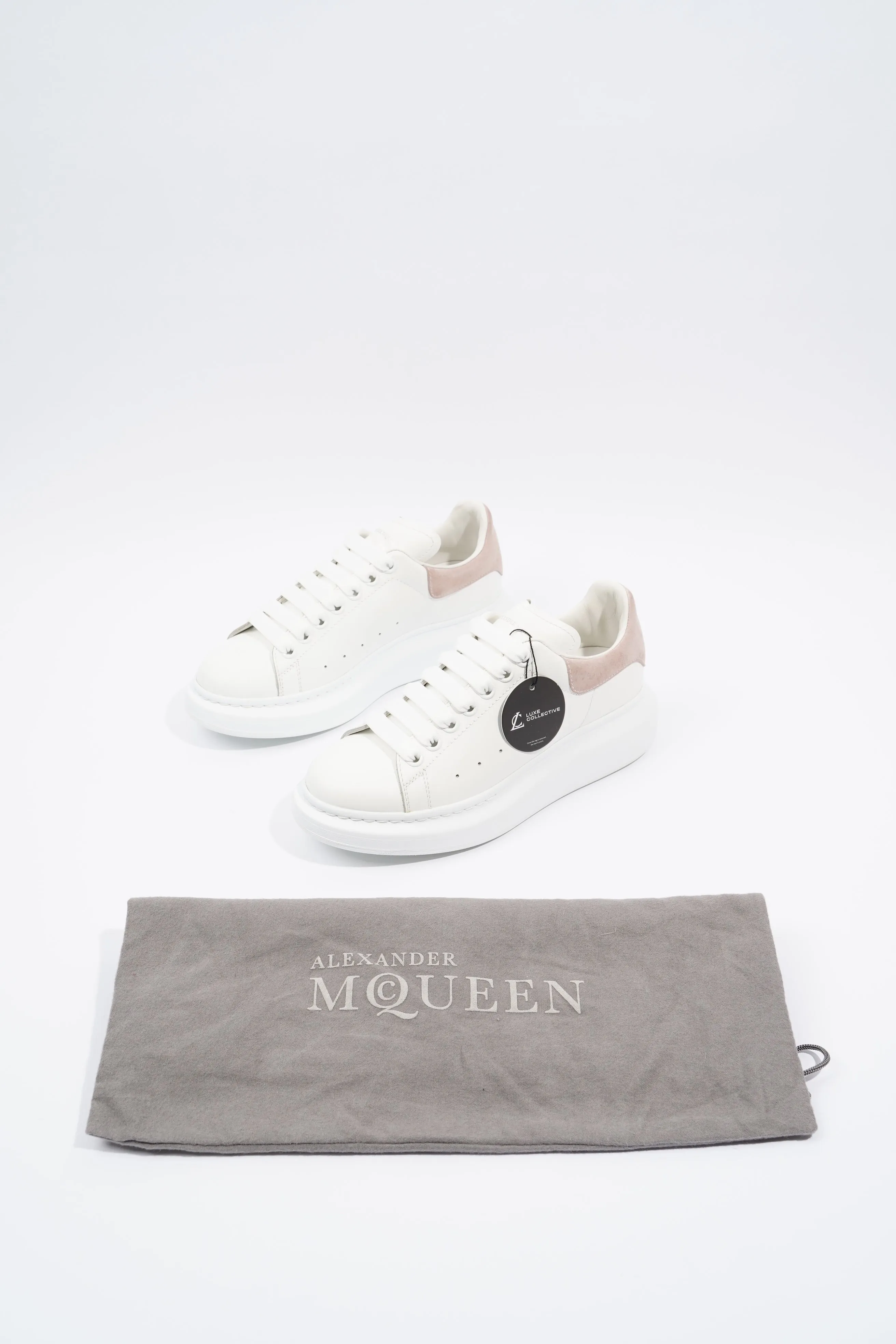 Alexander McQueen Womens Oversized Sneaker White / Nude Tab EU 38.5 / UK 5.5