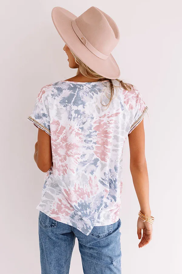 Along The Lane Tie Dye Shift Top In Blush