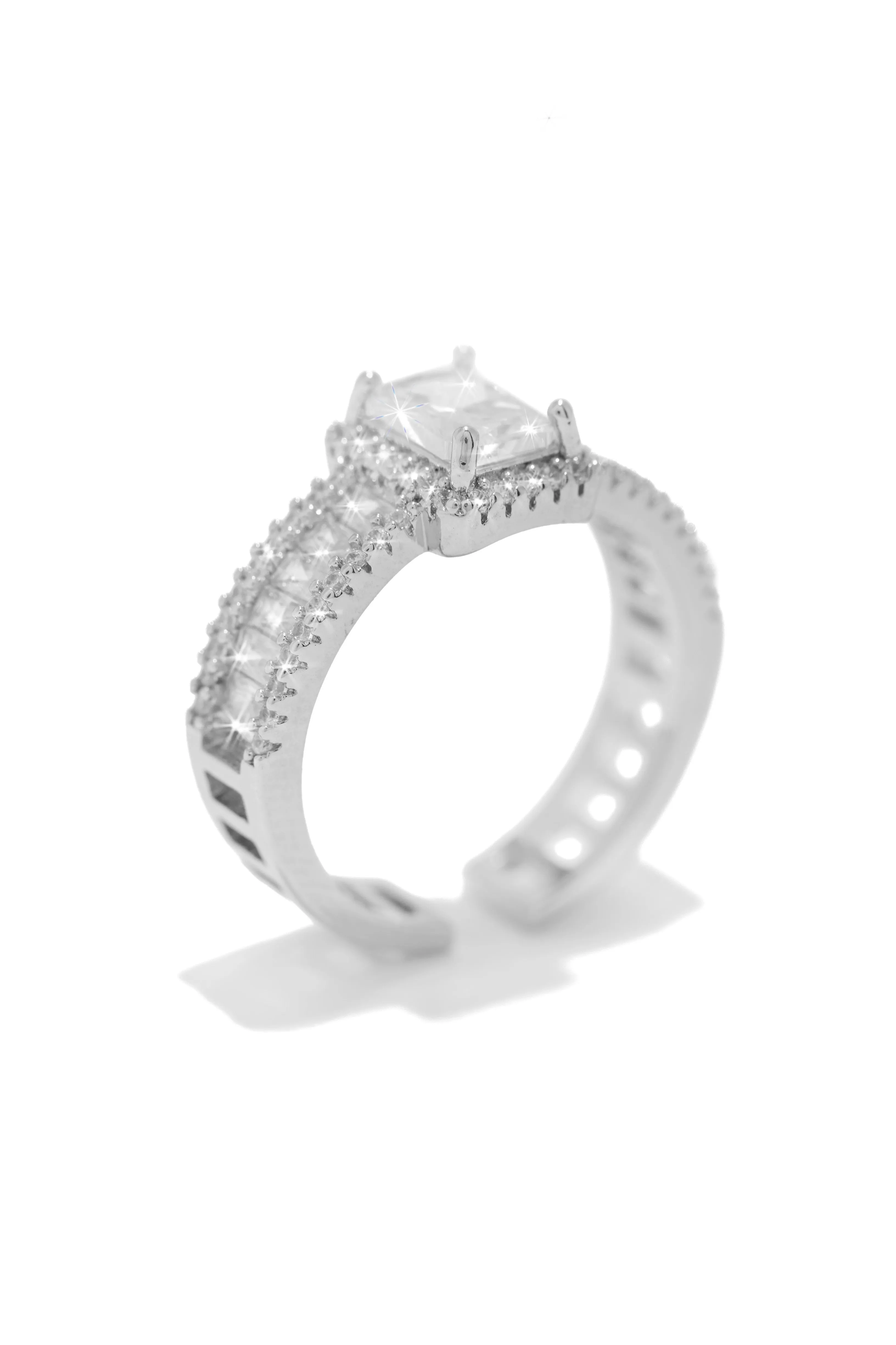 Always Yours Rhodium Plated CZ Ring - Silver