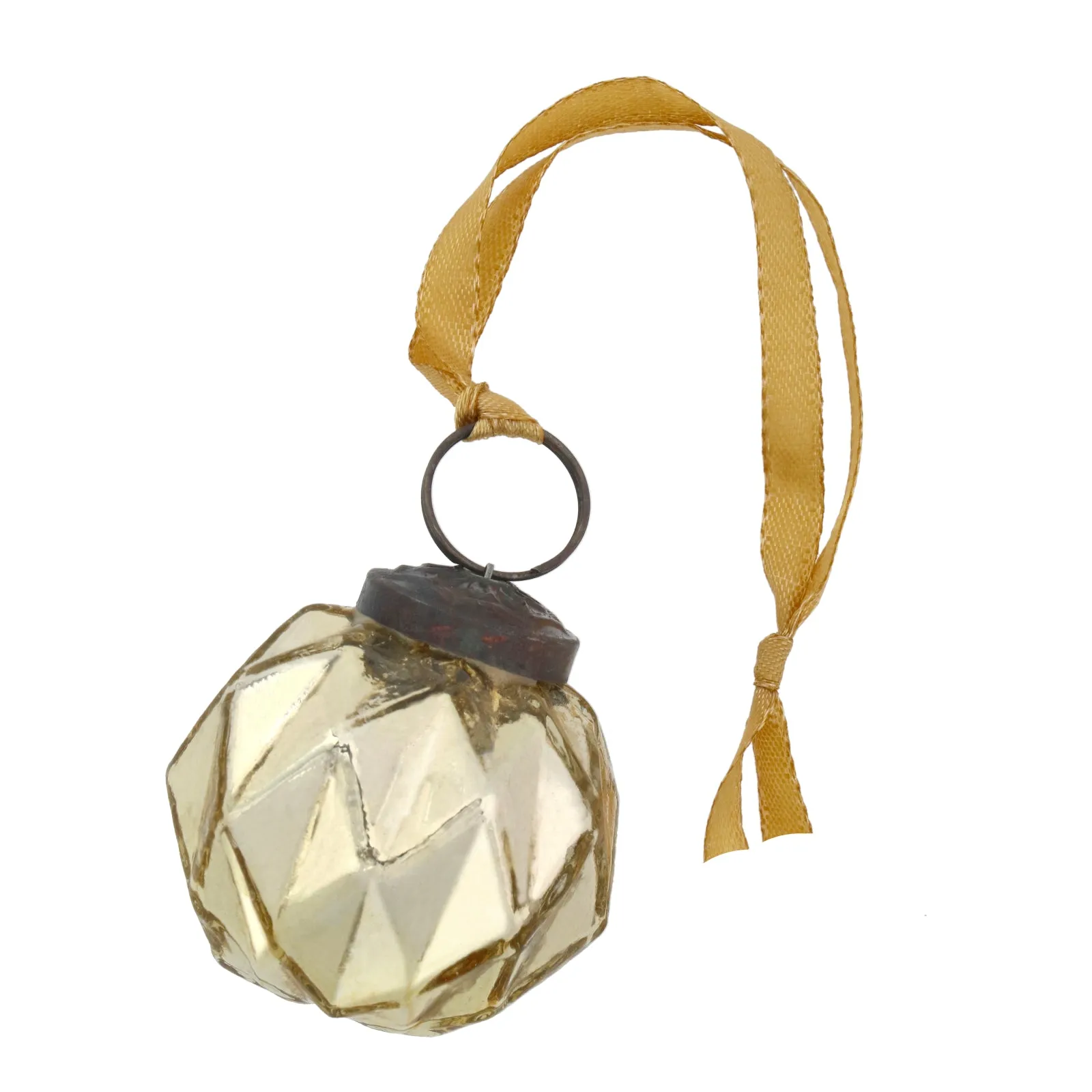 Antiqued Gold Glass Bauble - Boxed Set of 6