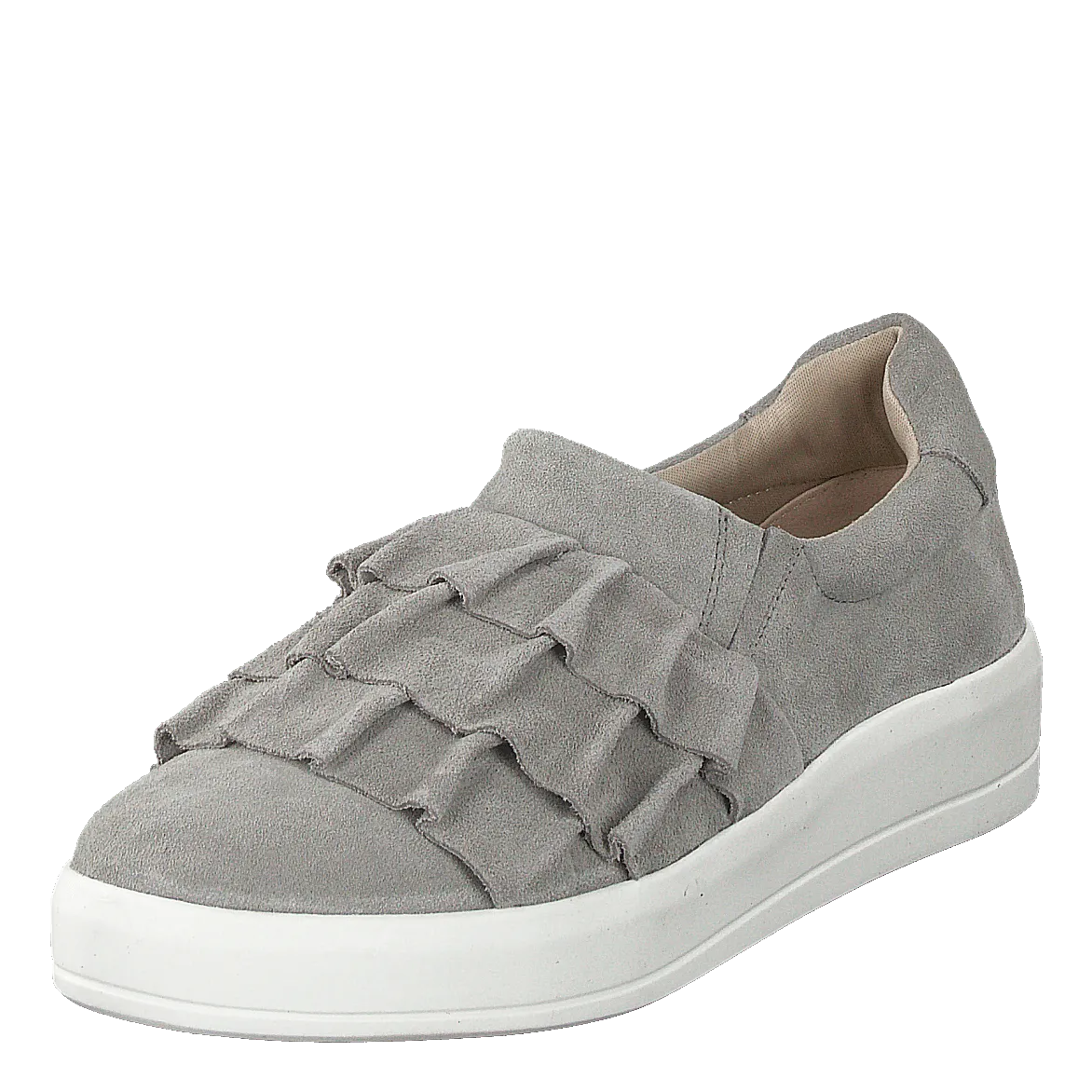 Betina Suede Frill Shoe 151 - Light Grey 1