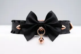 Black and Rose Gold Spiked Collar