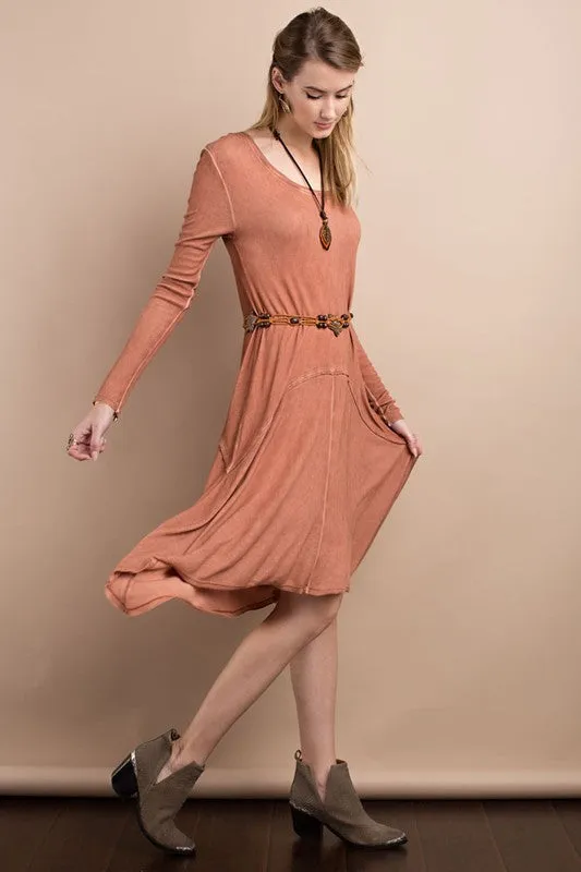 Casual Long Sleeve Asymmetrical Dress