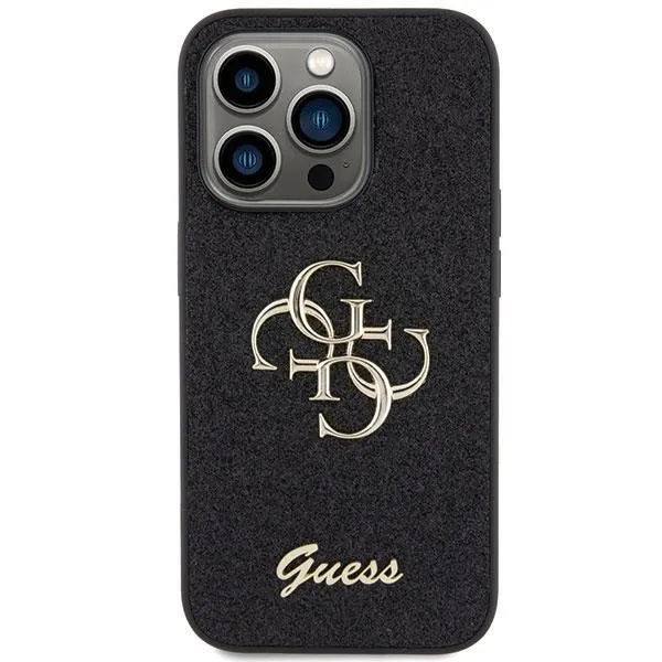 Guess Glitter Script Big 4G Case for iphone 15 Pro Max 6.7" Black - GUHCP15XHG4SGK