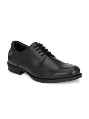 Hitz Men's Black Leather Lace-Up Formal Shoes