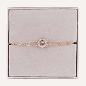 June Alexandrite-Colour Birthstone Clasp Bracelet In Gold-Tone