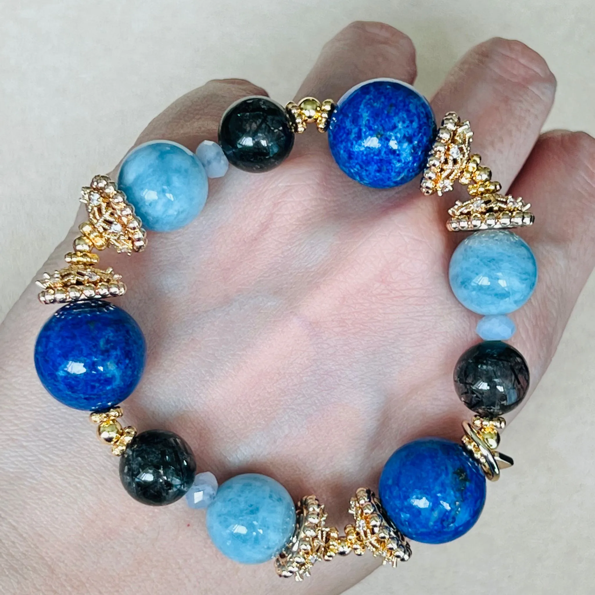 Lapis Lazuli & Aquamarine Bracelet