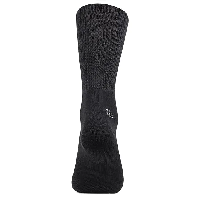 Men's Crew Length Diabetic Socks (Black)