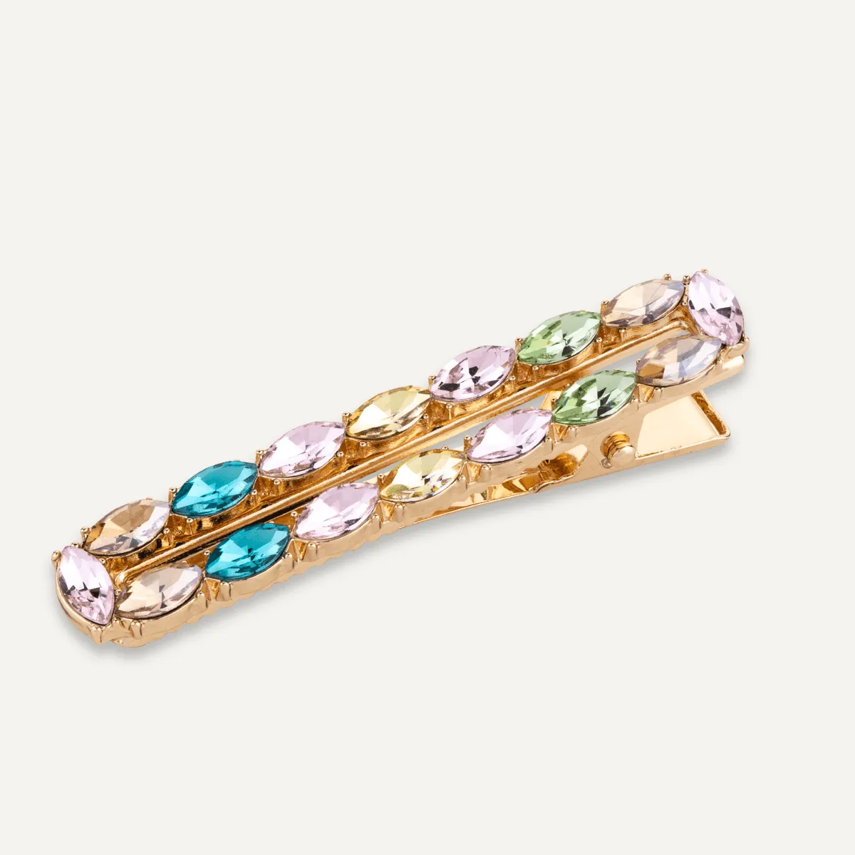 Multi-Coloured Crystal Hairslide In Gold-Tone