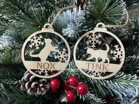 Personalised Cat Christmas Tree Ornaments