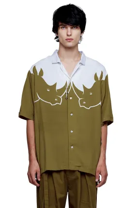 RHINO PARTY SHIRT IN OLIVE