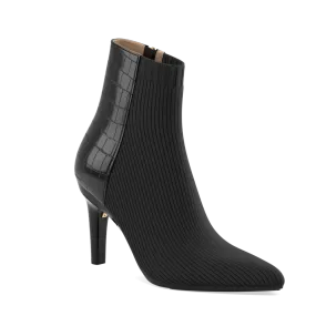 The Bootie - Coal Crocodile & Knit 4 Stiletto