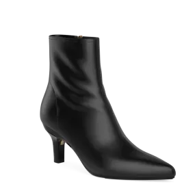 The Bootie - Coal Stretch Leather 3 Stiletto