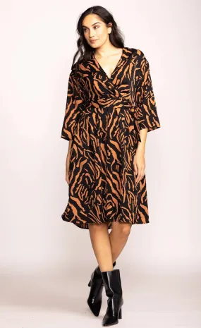 Zebra Print Tie Waist Dress