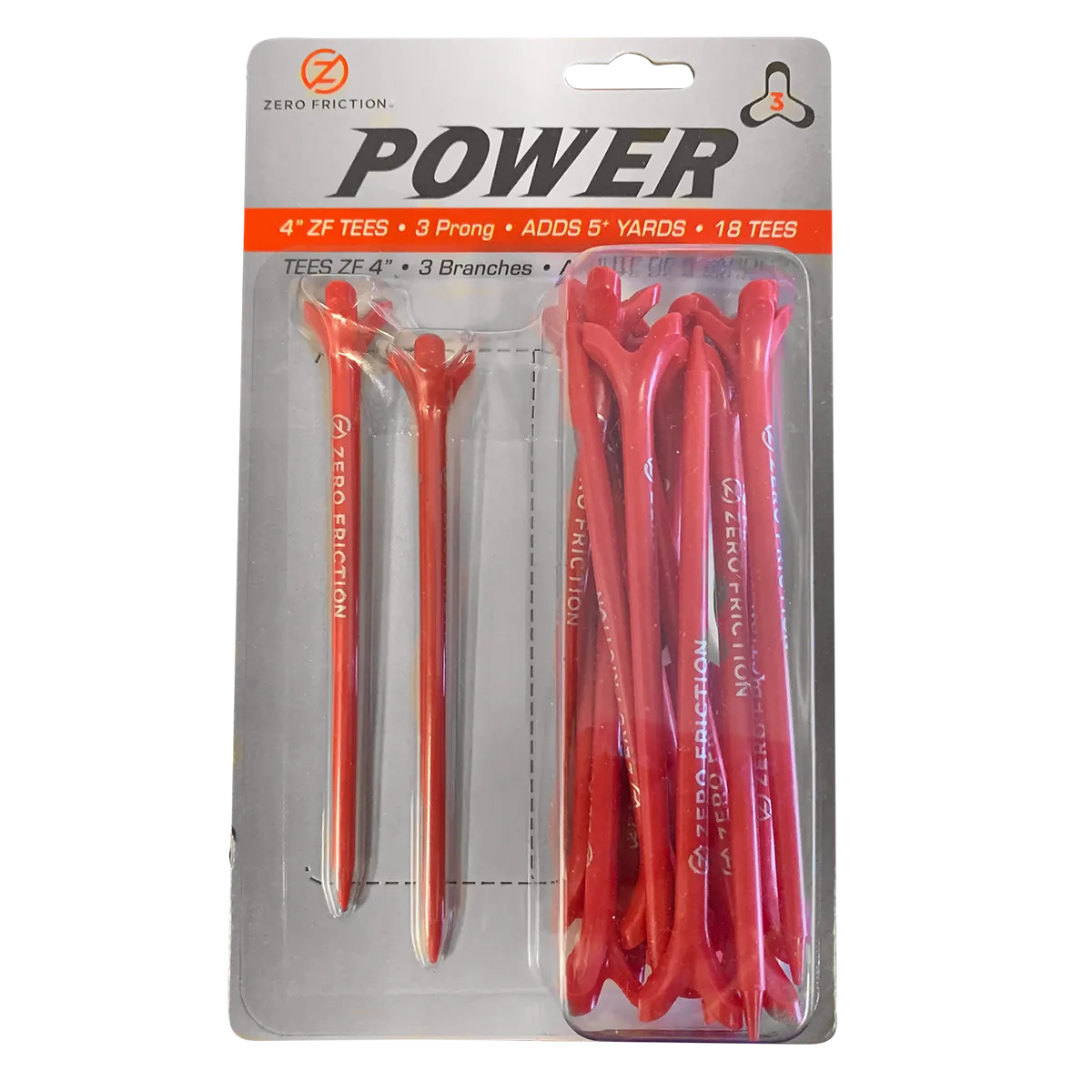 ZF POWER3 3-PRONG 4" TEES - 18 PACK