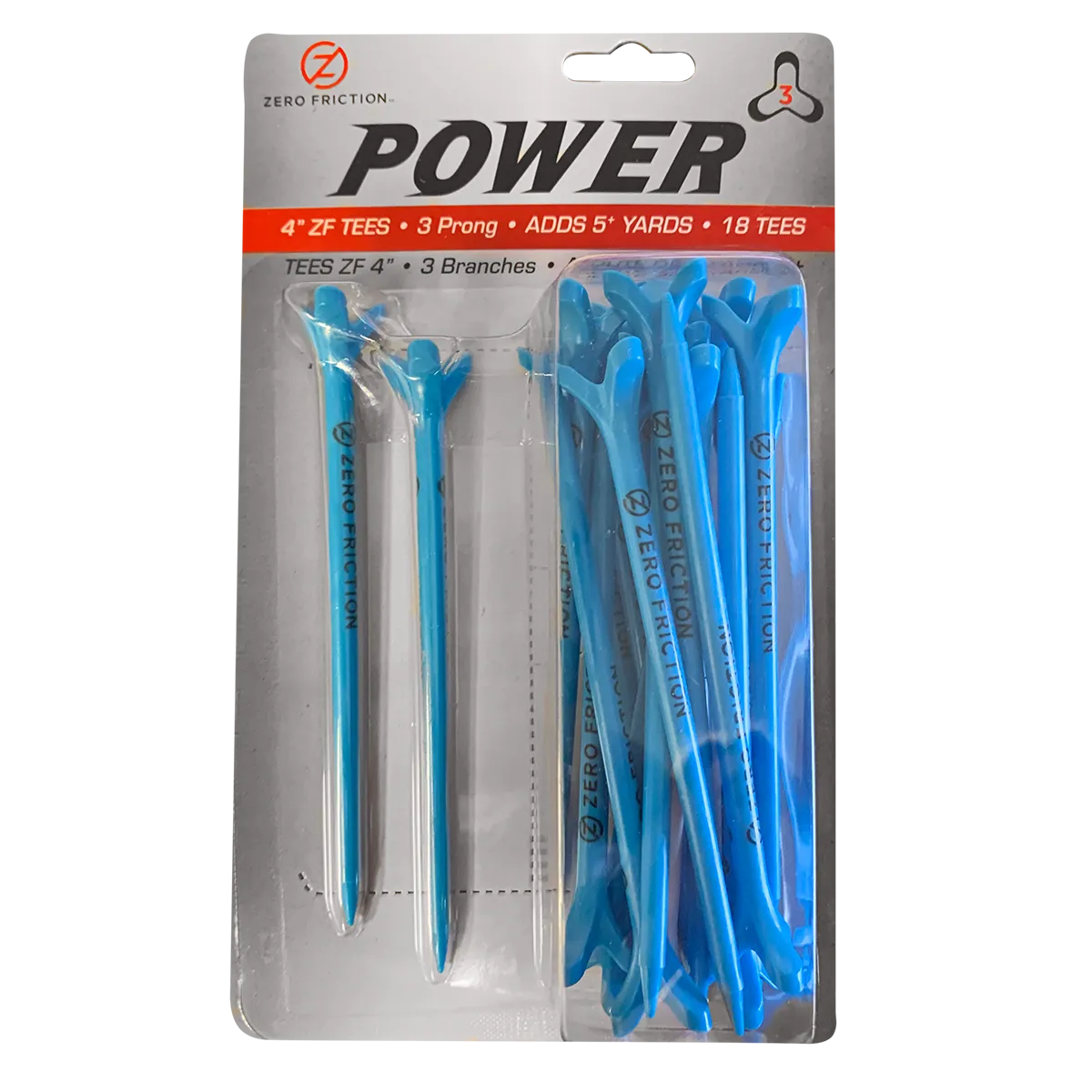 ZF POWER3 3-PRONG 4" TEES - 18 PACK